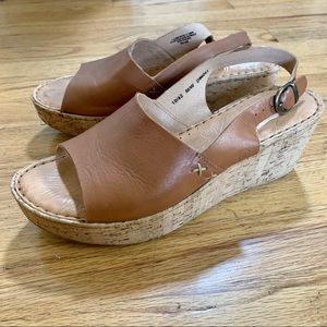 Born Lynda Wedge Slingback Sandals Size 10